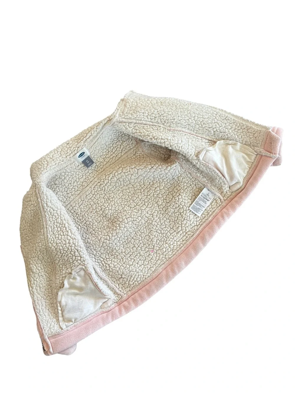Old Navy Girls' Pink Sherpa-Lined asymmetric Zipper Jacket